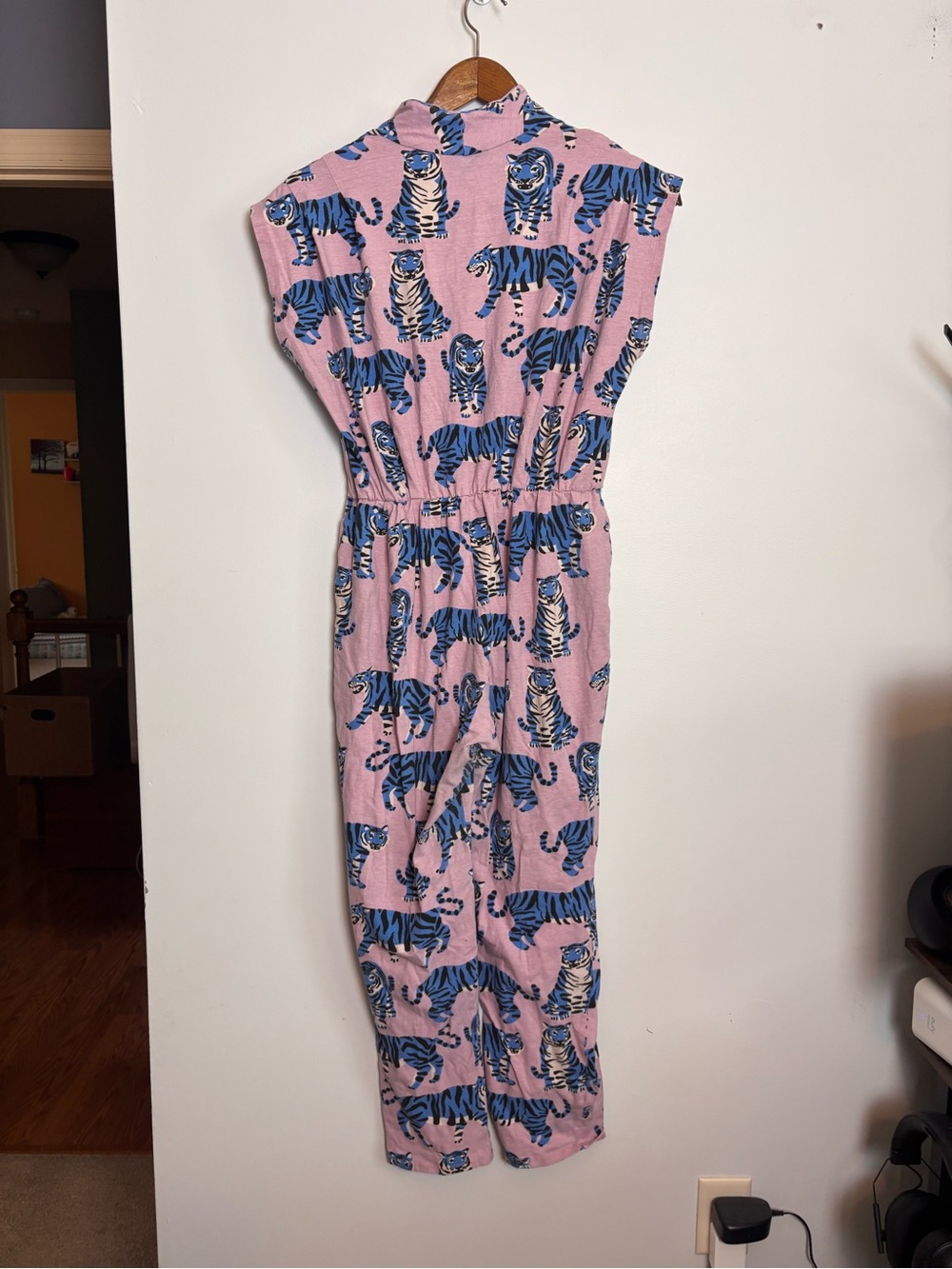 Nooworks Funky Unique Pink Blue Tiger Print Magic Suit Coveralls Jumpsuit - Picture 8 of 8